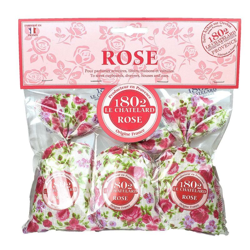 3 sachets senteur rose