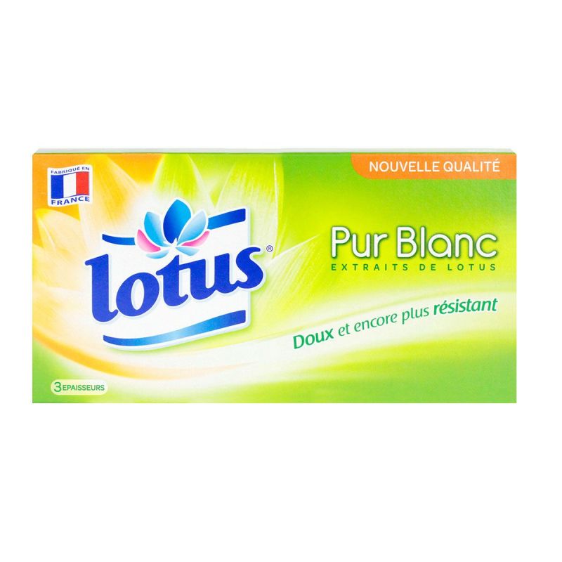 90 mouchoirs 3 épaisseurs pur blanc