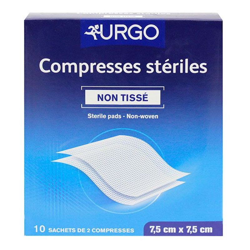 10x2 compresses stériles non tissées 7,5cm x 7,5cm