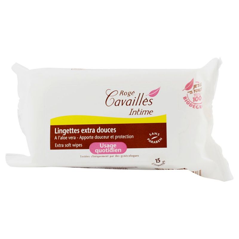 15 lingettes intime extra-douces