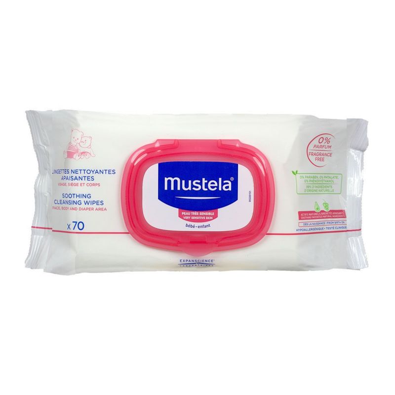 70 lingettes nettoyantes apaisantes