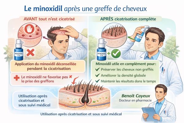 Le traitement par minoxidil est il efficace après une greffe de cheveux?