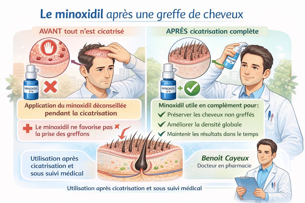 Le traitement par minoxidil est il efficace après une greffe de cheveux?