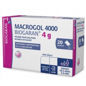 Macrogol 4000  Poudre pour solution buvable en sachet x20 sachets