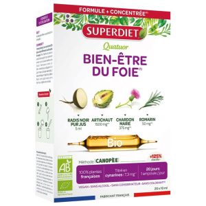 Quatuor Bien-Être du Foie Bio 20 Ampoules