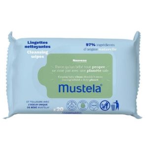 LINGETTES NETTOYANTES PARFUMÉES À L'AVOCAT BIO 20 UNITÉS
