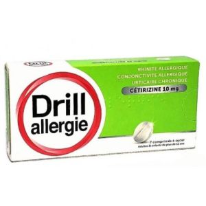 Drill allergie cétirizine 10mg 7 comprimés