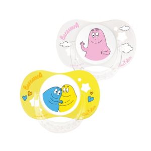 2 Sucettes Silicone Anatomiques avec Anneau 0-6 Mois Édition Limitée Barbapapa