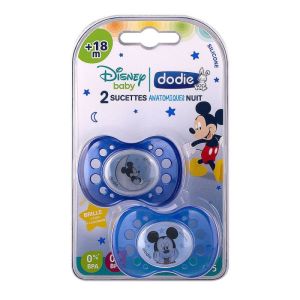 Duo sucettes anatomiques nuit 18 mois + Disney Mickey