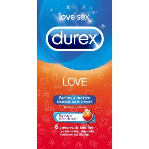 Love 6 préservatifs latex caoutchouc naturel