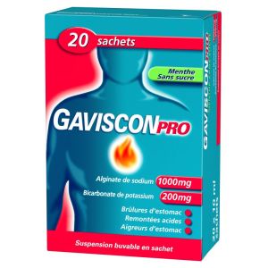Gaviscon Pro - Menthe sans sucre - 20 Sachets