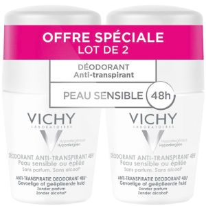 Déodorant à bille 48h anti-transpirant peau sensible ou épilée 2x50mL