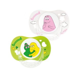 2 Sucettes Silicone Anatomiques avec Anneau 6-18 Mois Édition Limitée Barbapapa