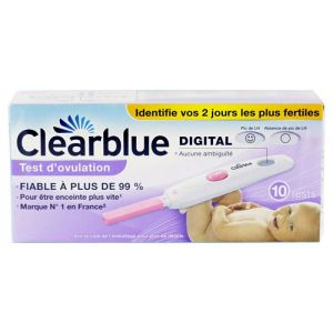 10 tests d'ovulation Clearblue digital 2 jours