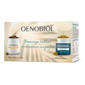 Duo Préparateur solaire + fortifiant cheveux Oenobiol - lot de 30 capsules + 60 comprimés