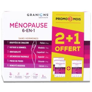 Ménopause 6-en-1 - cure 3 mois - 180 comprimés