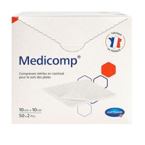 Medicomp 2x50 compresses non tissées 10x10cm