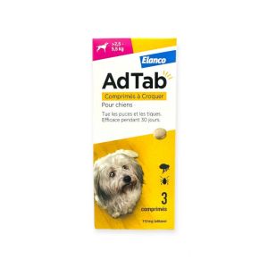 AdTab comprimés à croquer pour chiens 2,5-5,5 kg x3