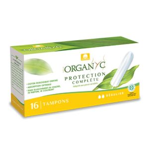 Tampons 100% coton bio sans applicateur Regulier, 16 tampons