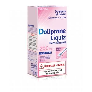 Doliprane Liquiz 200mg 12 sachets