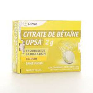 Citrate de bétaïne 20 comprimés effervescents citron 2g