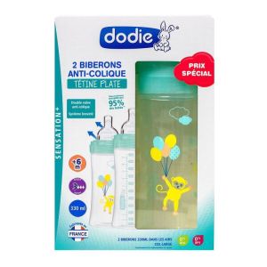 2 biberons singe débit 3 +6 mois 2x330ml