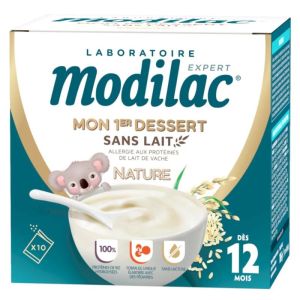 Mon 1er Dessert Sans Lait Goût Nature - Dès 12 mois, 10 Sachets