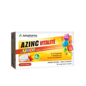 Azinc junior - Vitalité - 30 comprimés à croquer - Cola