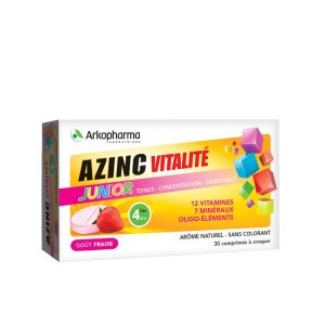 Azinc junior - Vitalité - 30 comprimés à croquer - Fraise