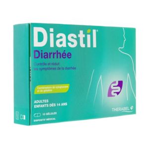Diastil - Contrôle et réduit la durée des symptômes de la diarrhée - 10 gélules