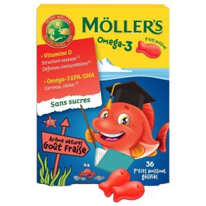 Omega-3 P'tits Poissons 36 Gommes - Goût : Fraise