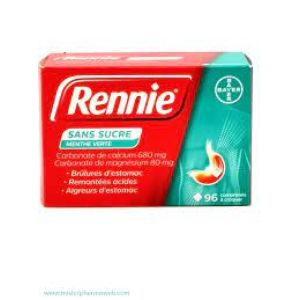 Rennie menthe verte 96 comprimés sans sucre