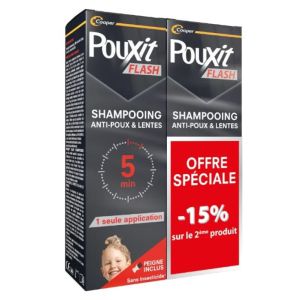 Flash Shampoing Anti-Poux et Lentes Traitement 5 minutes 2x100ml