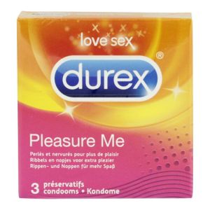 Pleasure Me 3 préservatifs perlés nervurés latex