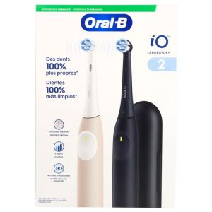 IO Laboratory 2 Duo de Brosses à Dents Rechargeables + Accessoires Rose / Noir