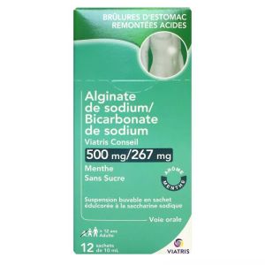 Alginate de Sodium/ Bicarbonate de Sodium x12 sachets