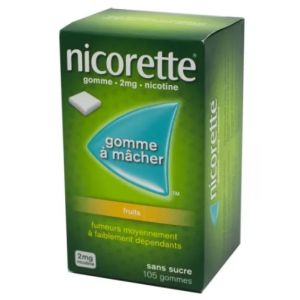 NIcorette 2mg Fruits Sans Sucre - 105 gommes