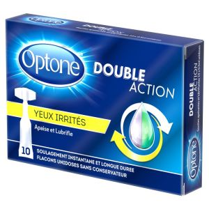 Solution oculaire double action yeux irrités 10 monodoses