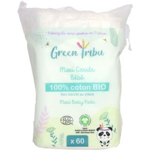 60 Maxi carrés bébé 100% coton bio