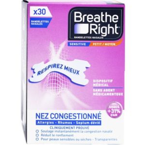 Bandelettes Nasales Nez Congestionné Sensitive - 30 untiés