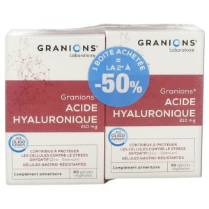 Acide Hyaluronique Lot de 2 x 60 Gélules Végétales