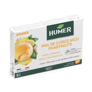 Pharyngite Mal de Gorge Aigu - 20 Pastilles Miel / Citron