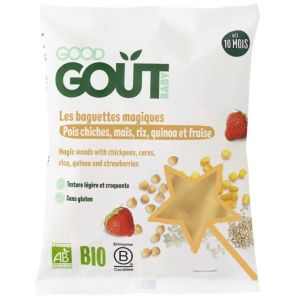 Baguettes magiques Pois chiches Maïs Riz Quinoa et Fraise 10mois+