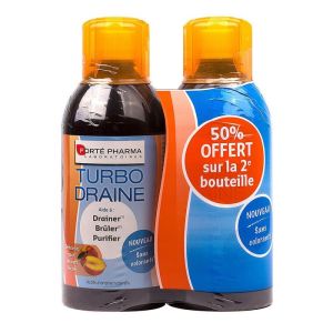 Turbodraine solution buvable 2x500ml - goût thé vert pêche