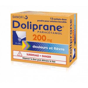 Doliprane 200mg 12 sachets