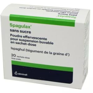 Spagulax Sans sucre Poudre effervescente pour solution buvable 20 sachets