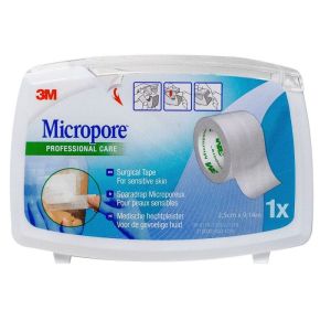 Micropore sparadrap blanc avec dévidoir 9,14mx25mm