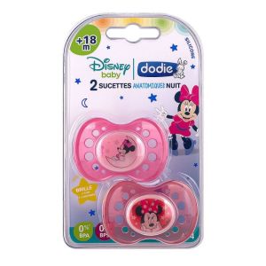 Duo sucettes anatomiques nuit 18 mois + Disney Minnie