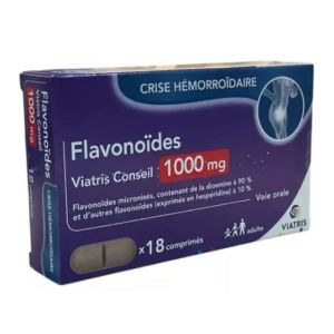 Flavonoides 1000Mg Crise Hémorroïdaire 18 comprimés