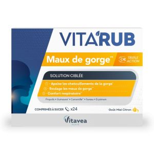 Vita'Rub Maux de Gorge 24 Comprimés à Sucer